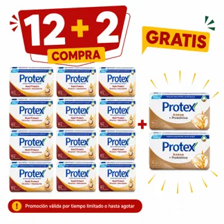 Protex Jabón de Tocador Macadamia (Pro Hidrata). Barra 110gr.( 12 unidades)- GRATIS: 02  PROTEX JAB AVENA 110GR BONIF