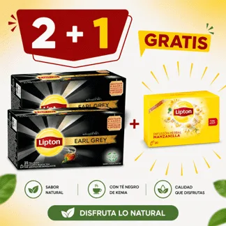 LIPTON TE AMAZING EARL GRAY DSx25SB 12/1 (2 display)- GRATIS: 01 LIPTON INFS MANZANILLA DSx20SB 24/1
