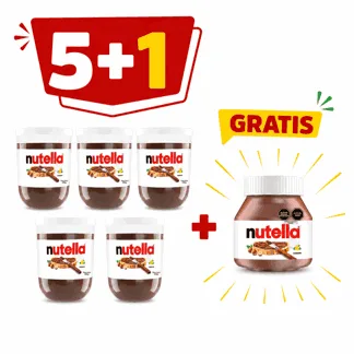 Nutella Envase 200gr.(5 unidades) - GRATIS: 01 Nutella Crema de Avellanas 140gr.