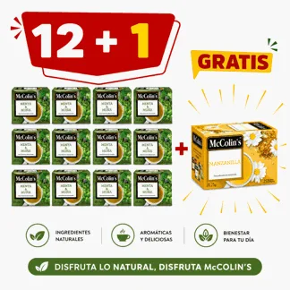 McColin’s Menta Muña. Display x 25 sobres.(12 display)- GRATIS:01 McColin's Infusión Manzanilla. Display x 25 sobres.