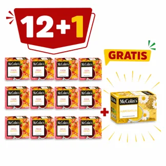 McColin’s Fresa Mango. Display x 20 sobres.(12 display)- GRATIS:01 McColin's Infusión Manzanilla. Display x 25 sobres.