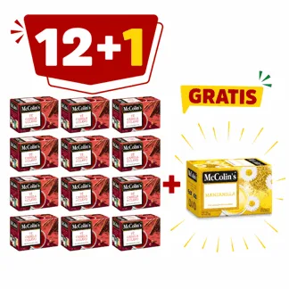 McColin's Te, Canela y Clavo. Display x 25 sobres.(12 display)- GRATIS:01 McColin's Infusión Manzanilla. Display x 25 sobres.