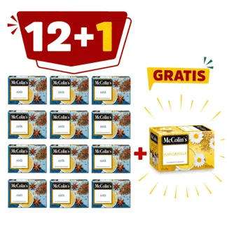 McColin's Infusión Anís. Display x 25 sobres.(12 display)- GRATIS:01 McColin's Infusión Manzanilla. Display x 25 sobres.