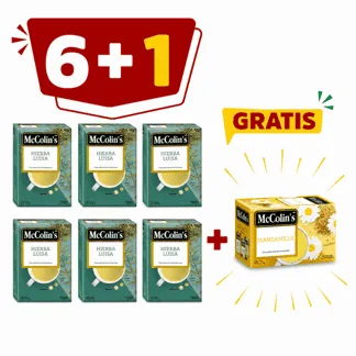McColin’s Infusión Hierba Luisa. Display x 100 sobres.(6 display)- GRATIS:01 McColin's Infusión Manzanilla. Display x 25 sobres.