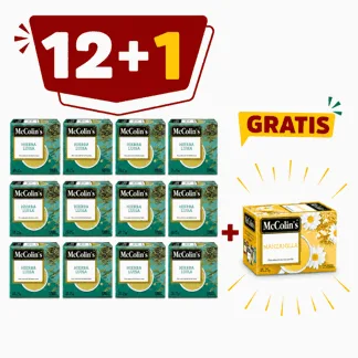 McColin’s Infusión Hierba Luisa. Display x 25 sobres.(12 display)- GRATIS:01 McColin's Infusión Manzanilla. Display x 25 sobres.