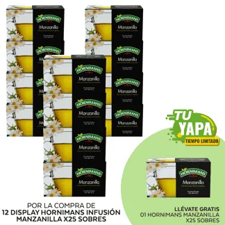 Hornimans Infusión Manzanilla. Display x 25 sobres. (12 display) - GRATIS: 01 Hornimans Manzanilla. (25 sobres)