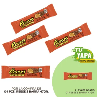 Reese's Barra 47gr. (04 unidades) - GRATIS: 01 Reese's Barra 47gr.