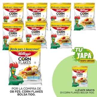 Corn Flakes. Bolsa 110g. (08 unidades) - GRATIS: 01 Corn Flakes. Bolsa 110g.