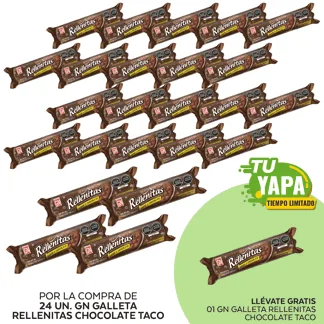 GN Galleta Rellenitas Chocolate Taco. (24 unidades) - GRATIS: 01 GN Galleta Rellenitas Chocolate Taco.