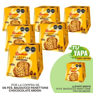 Bauducco Panettone Chococolate 680gr. (06 unidades) - GRATIS: 01 Bauducco Panettone Frutas 680gr.