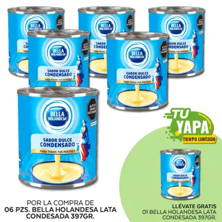 Bella Holandesa Lata Condesada 397gr. (06 unidades) - GRATIS: 01 Bella Holandesa Lata Condesada 397gr.