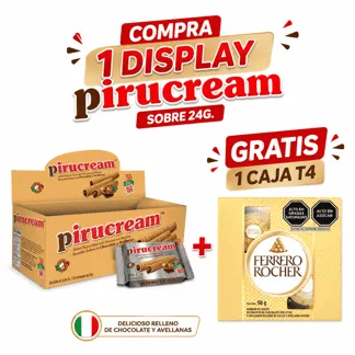 1 Display PIRUCREAM SOBRE 24G 24/12 CS - GRATIS:1 caja T4 gratis