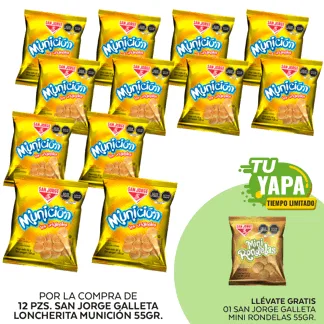 San Jorge Galleta Loncherita Munición x 55gr. (12 unidades) - GRATIS: 01 San Jorge Galleta Mini Rondelas 55gr.
