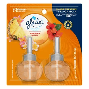 Ambientador Glade Plugins Hawaiian Breeze 2 ambientadores Respuesto x21ml