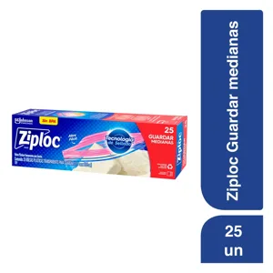Ziploc Bolsa Reutilizable Para Guardar Medianas x25 Piezas
