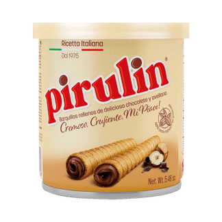 Barquillo Pirulin Chocolate y Avellanas 24un x155gr