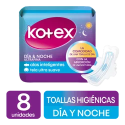 Toalla Femenina Nocturna Kotex x8 Toallas