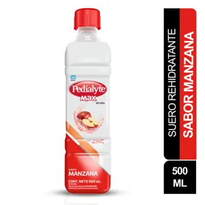 Pedialyte Max Zinc 60 Meq x500ml Manzana
