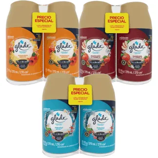 Ambientador Glade Automático Aerosol 2 ambientadores x175gr Surtido