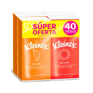 Oferta (Pañuelo Facial Kleenex Bolsillo Precio Especial)x4Un x10 Pañuelos