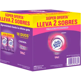 Desodorante Lady Speed Stick Active 18 Dúo Sachet x9gr