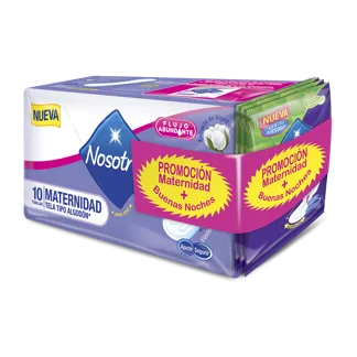 Toalla Nosotras Maternidad x10 Toallas + 3 Toallas Buenas Noches