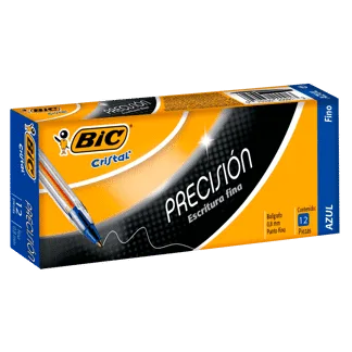 Boligrafo Bic Cristal Precision Mina Naranja Azul x12 Boligrafos