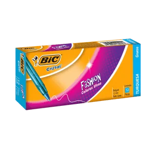 Boligrafo BIC Cristal Fashion Turquesa x12Un