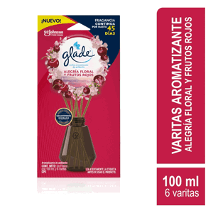 Ambientador Glade Varitas Alegría Floral Y Frutos Rojos x100ml