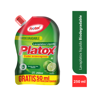 Lavaloza Liquido Platox Frotex Limón x200ml + 50ml Extracontenido