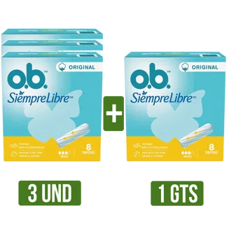 3 Un Tampon Ob Original Medio x8 Gts 1Un Tampon Ob Original Medio x8