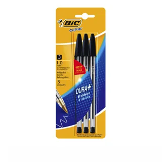 Bolígrafo Bic Cristal Mediano Negro Blister x3 Bolígrafos