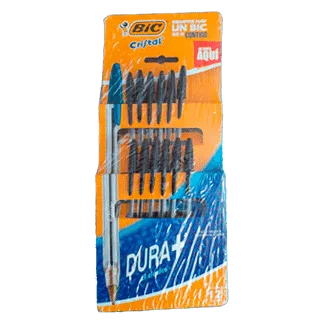 Bolígrafo BIC Cristal Dura + Negro - Exhibidor 12 Boligrafos