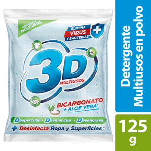 Detergente 3D Polvo Multiusos x125gr