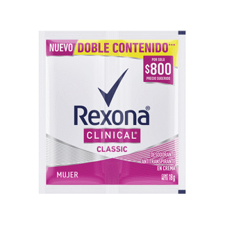 Desodorante Rexona Clinical Classic Mujer Sachet x12Un x18gr