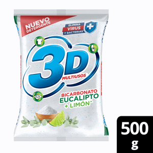 Detergente En Polvo 3D Multiusos Blanca x500gr