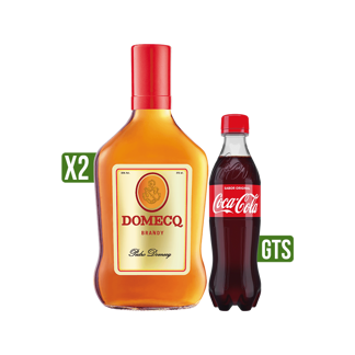 2Un Brandy Domecq Media x375ml Gts Gaseosa Coca-Cola Pet x400ml