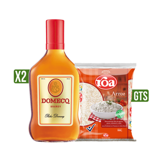 2Un Brandy Domecq Media x375ml Gts Arroz Roa Fortiplus x500gr