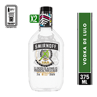 2 Vodka Smirnoff X Lulo Botella x375ml