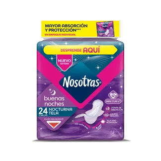 Toalla Higienica Nosotras Buenas Noches Tela x24 Toallas Tr23