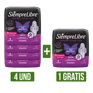 Pague 4Und Gratis Toalla Higiénica Stayfree Noche y Día 24Und x8 Toallas