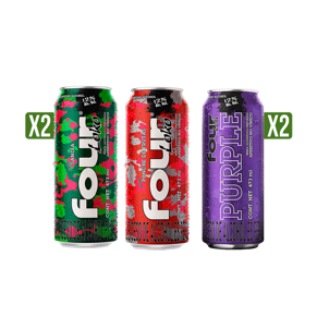 2Un Four Loko Sandia +  2Un Purple x473ml + Four Loko Ponche de frutas