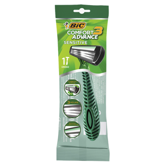 Maquina De Afeitar Bic Comfort 3 Action Sensitive Pouch x12Un