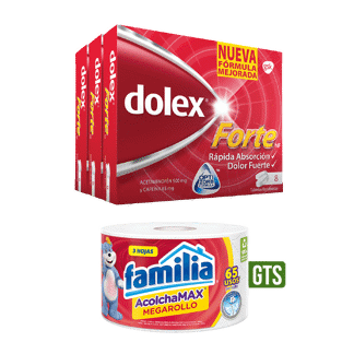 Dolex Forte Exprs x24 Tabletas Gts Papel Higienico.Acmax Mega