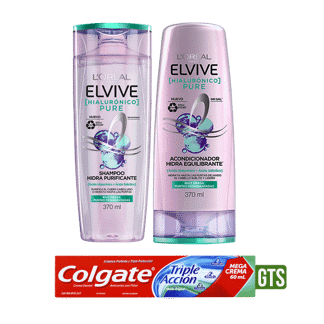 Acond Purex370ml + Shampoo Pure x370ml Gts Crema Dental Triple Acciónx60ml