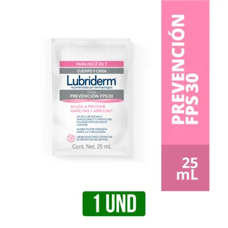 1Dp Crema Lubriderm Prevención Sachet x6Un x25ml