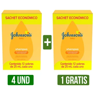48 Und Shampoo Johnson´S  Gts 12Und Shampoo Johnson´S (Baby Original Sachet x25ml)