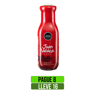 Pague 8 lleve 16 Bebida de Café frio Juan Valdez x250ml