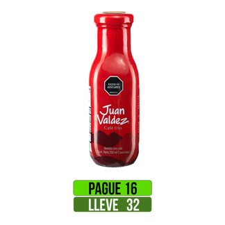 Pague 16 lleve 32 Bebida de Café frio Juan Valdez x250ml