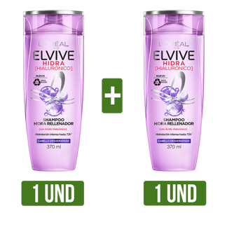 Shampoo Elvive Hidra Hialuronico x370ml + Shampoo Elvive Hidra Hialuronico x370ml